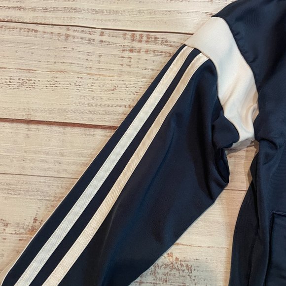 Boys Navy Blue Adidas Track Jacket - Picture 2 of 7